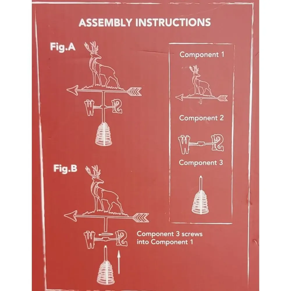 NIB Red Shed Metal Deer Weather‎ Vane Christmas Tree Topper 2023